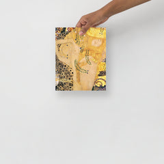 A Water Serpents I by Gustav Klimt poster on a plain backdrop in size 8x10”.