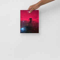 A Horsehead Nebula poster on a plain backdrop in size 8x10”.