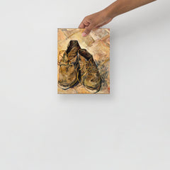 A Shoes by Vincent Van Gogh poster on a plain backdrop in size 8x10”.