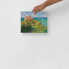 A Fisherman's Cottage at Varengeville by Claude Monet poster on a plain backdrop in size 8x10”.