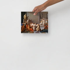 The Death of Julius Caesar by Vincenzo Camuccini poster on a plain backdrop in size 8x10”.
