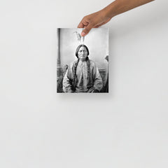 A Sitting Bull Portrait poster on a plain backdrop in size 8x10”.